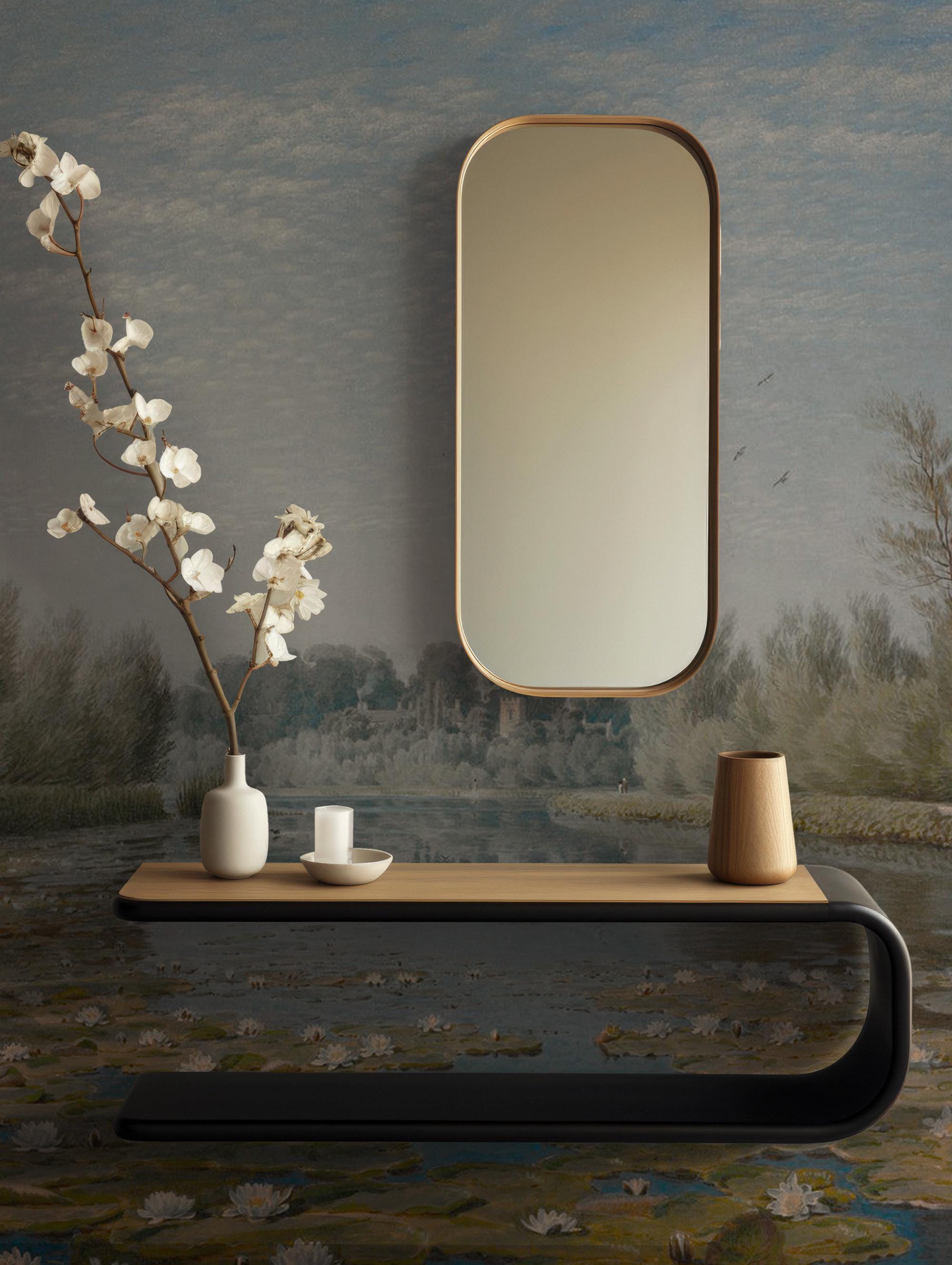 Water Lily Pond Wallpaper: Vintage Oil Painting Scenic Peel and Stick Wall Mural - View 3