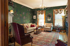 Peacock Chinoiserie Wallpaper: Vintage Floral Green Wall Mural - View 6