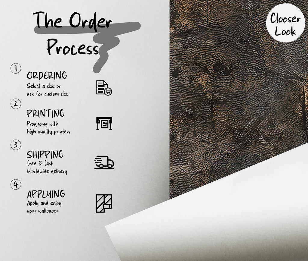 Concrete Look Wallpaper: Dark Grunge Rustic Copper Peel and Stick - View 4