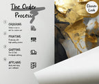 Gold Abstract Face Wallpaper Mural: Modern Portrait Wall Art - View 3