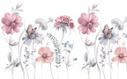 Pink Wildflower Wallpaper, Peel & Stick Floral Wall Mural - View 3
