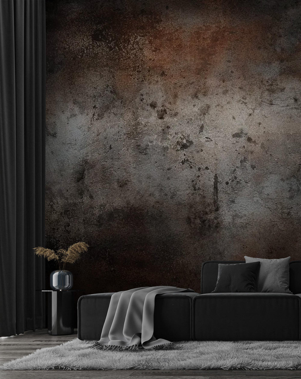 Industrial Concrete Texture Wallpaper Mural: Custom Peel & Stick - View 6
