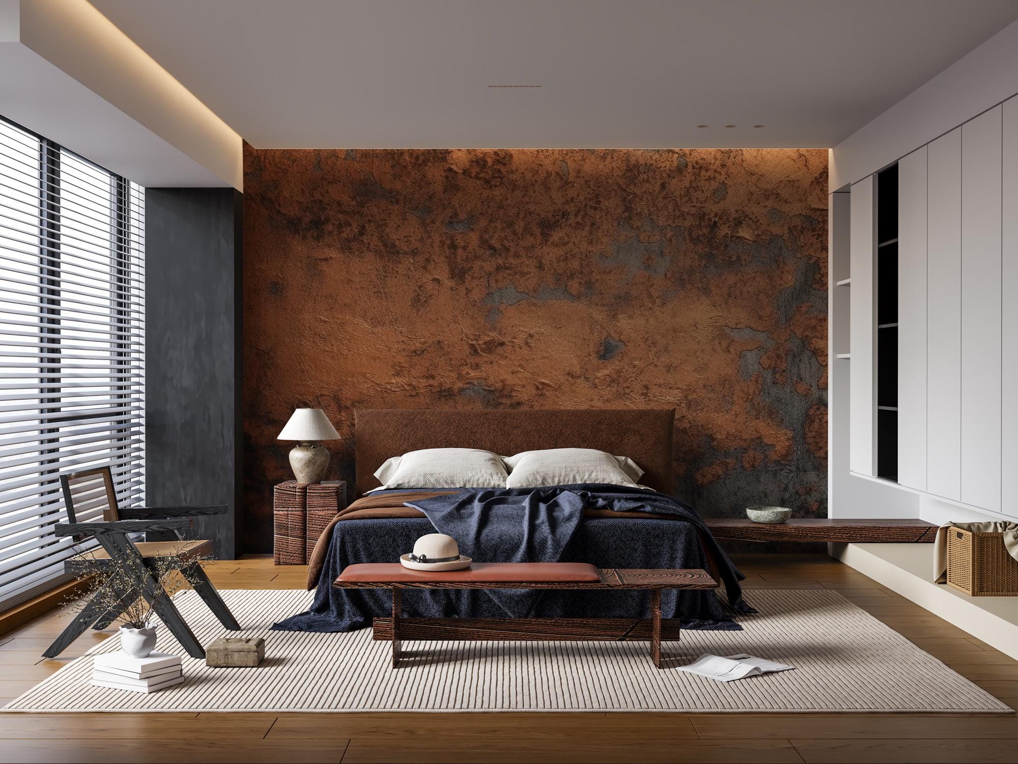 Rusty Copper Concrete Texture Wallpaper - Peel and Stick