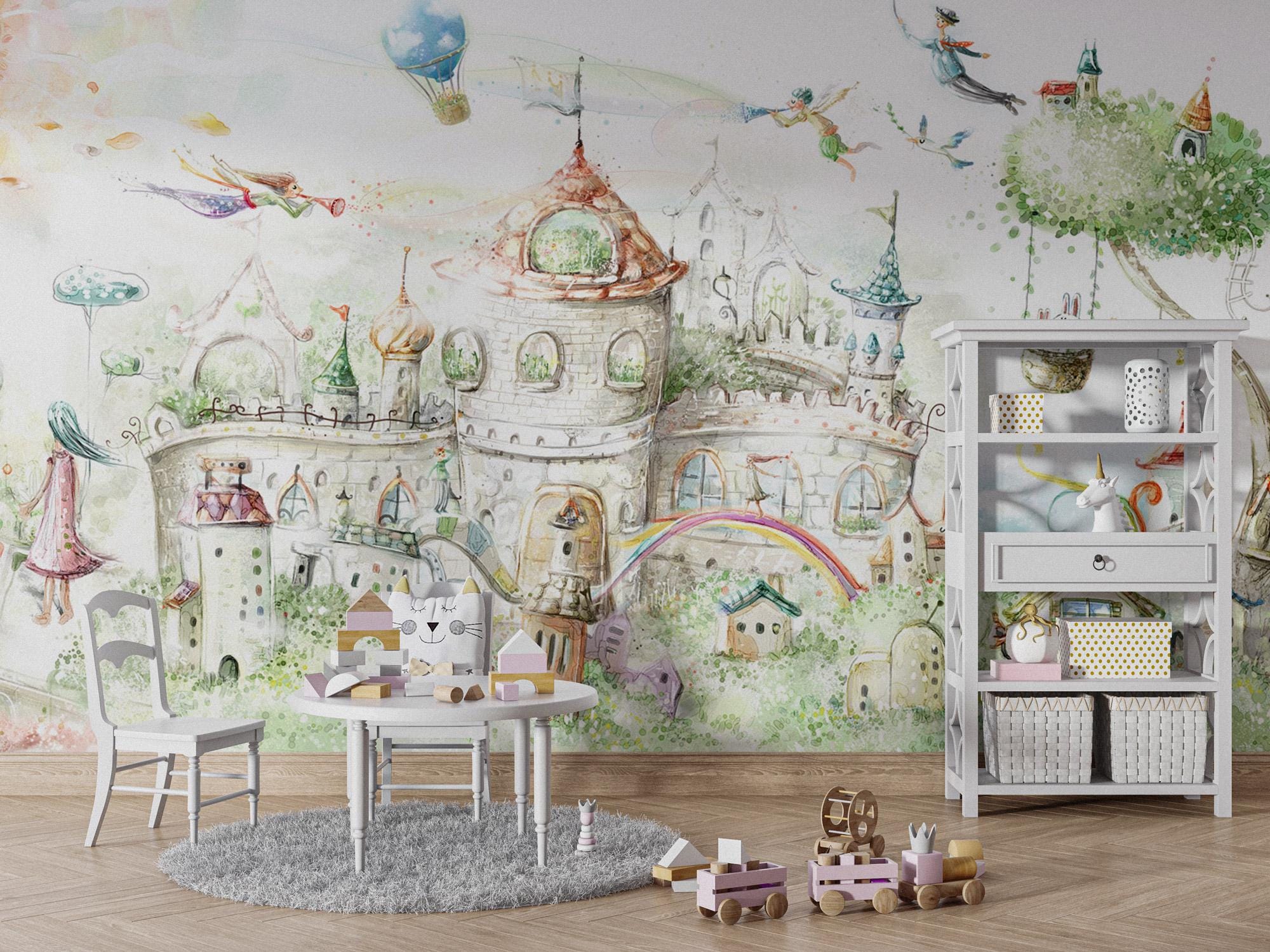 Castle Peel and Stick Wallpaper Mural: Kids Room Decor - View 3