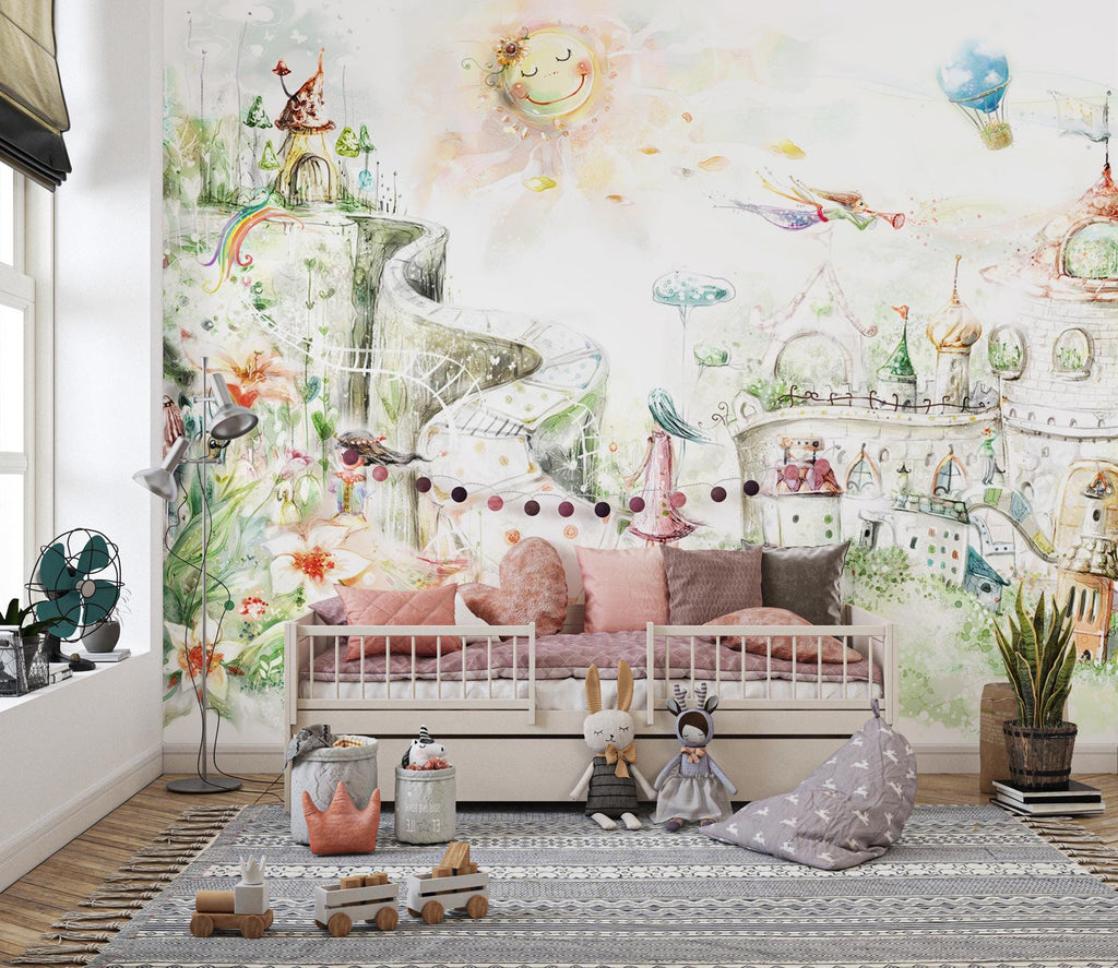 Castle Peel and Stick Wallpaper Mural: Kids Room Decor - View 4