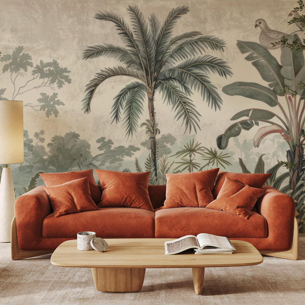 Palm Tree Jungle Wallpaper: Tropical Wall Mural, Peel and Stick
