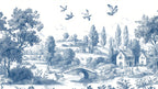 Blue Toile de Jouy Wallpaper: Vintage French Countryside Peel & Stick Mural - View 6