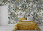 Chinoiserie Landscape Wallpaper: Asian Scenic Peel and Stick Wall Mural - View 3
