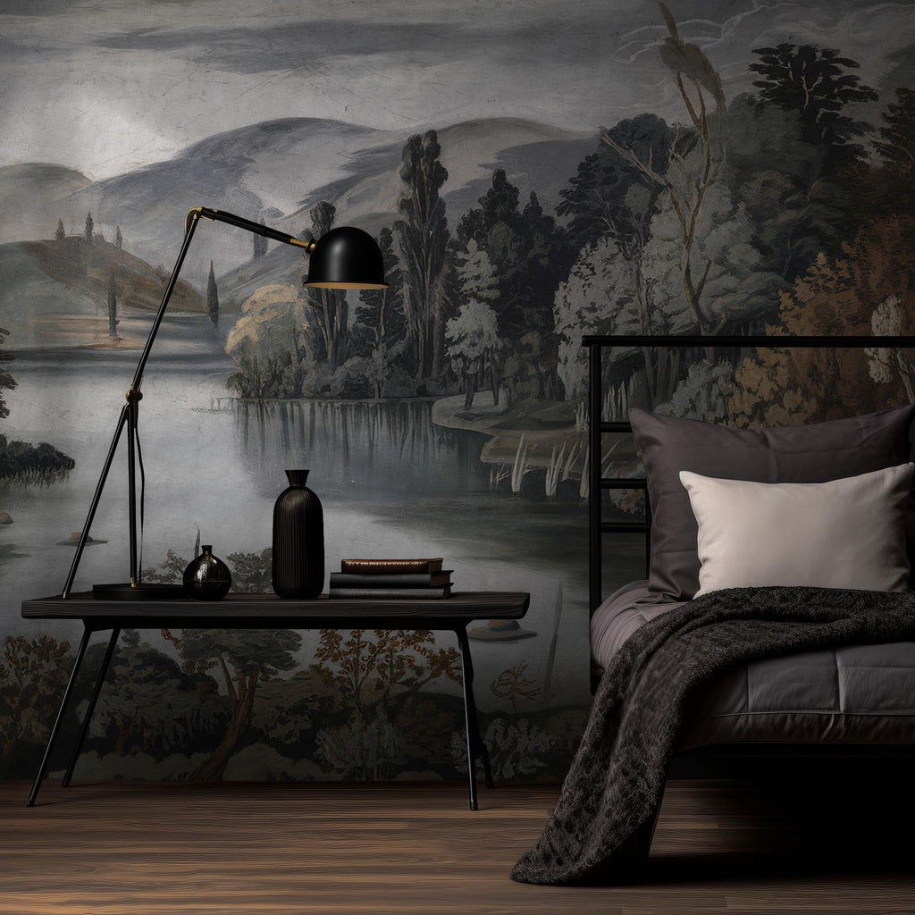 Vintage Scenic Landscape Wallpaper Mural: Custom Size Peel and Stick - View 2