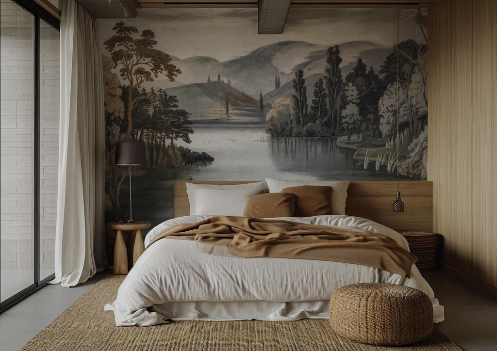 Vintage Scenic Landscape Wallpaper Mural: Custom Size Peel and Stick - View 5
