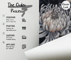 Dark Floral Wallpaper: Botanical Peel & Stick Wall Mural - View 6