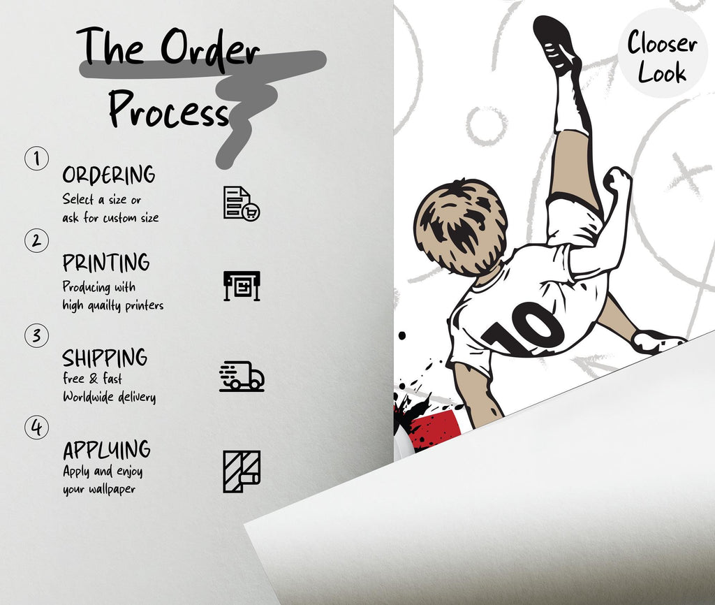 Soccer Wall Mural, Kids Room Sports Wallpaper - View 6