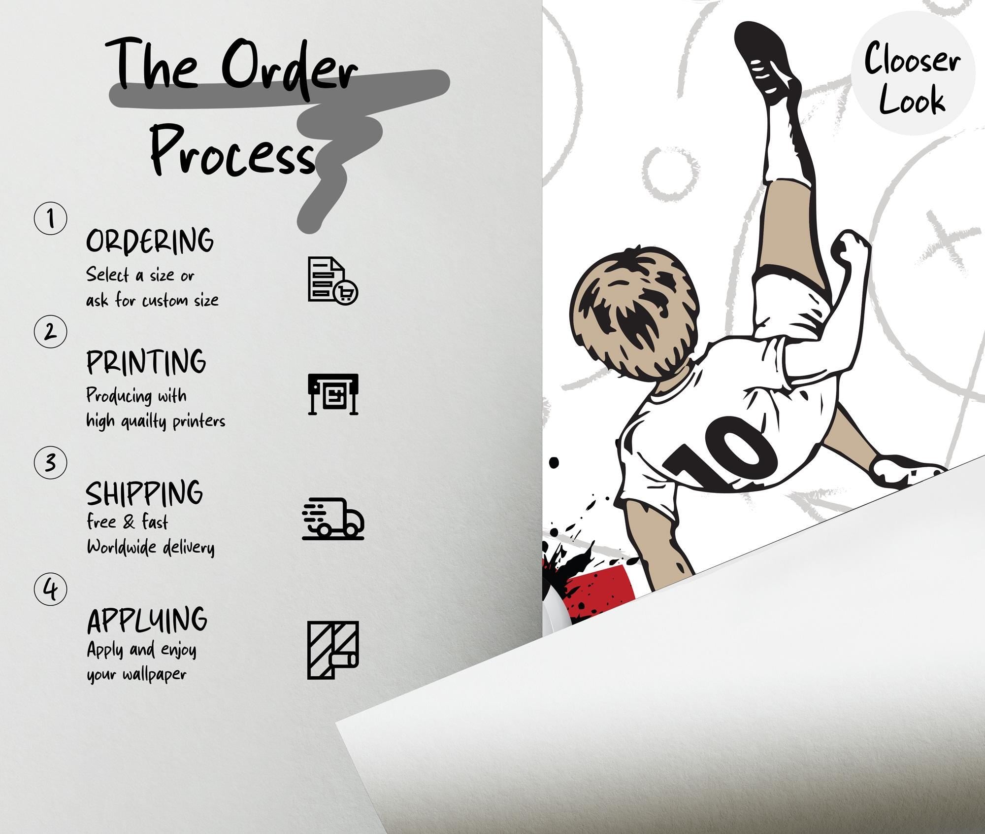 Soccer Wall Mural, Kids Room Sports Wallpaper - View 6