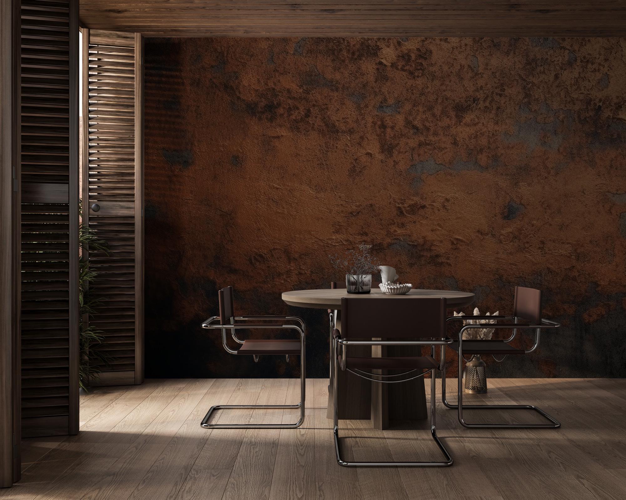 Rusty Copper Concrete Texture Wallpaper - Peel and Stick - View 3