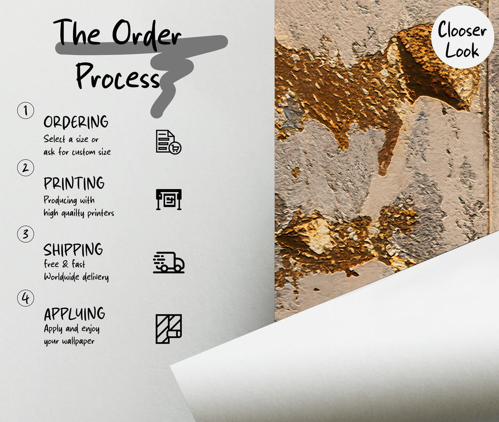 Gold Abstract Concrete Texture Wall Mural - Loft Decor - View 2