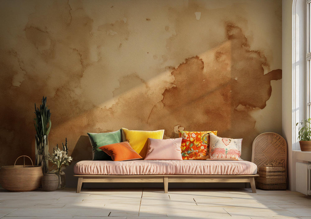 Concrete Texture Wallpaper Mural, Neutral Beige Peel and Stick Wall Art - View 4