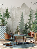 Forest Peel and Stick Wallpaper, Woodland Wall Mural, Kids Room Decor - View 2