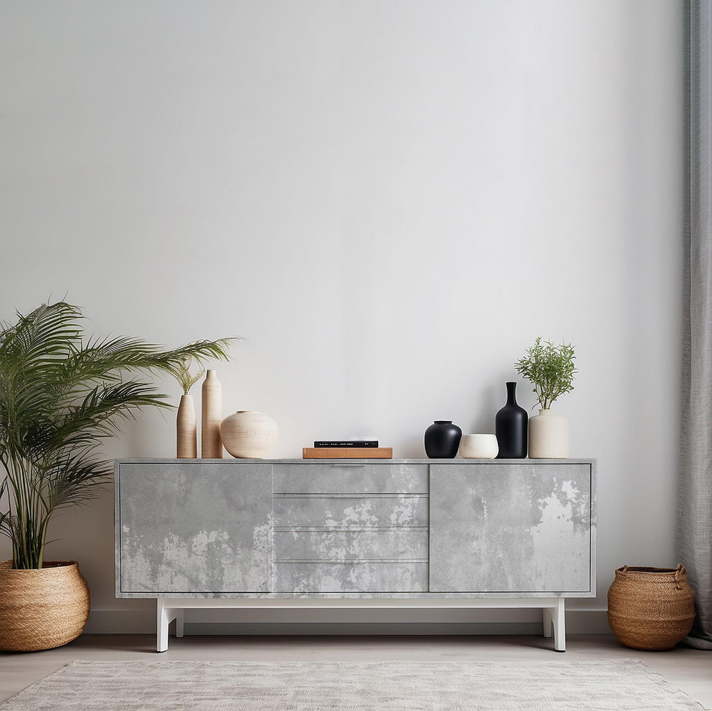 Concrete Texture Peel and Stick Wallpaper: DIY Cabinet Makeover - View 4