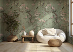 Vintage Chinoiserie Peel and Stick Wallpaper: Birds & Floral Mural - View 5