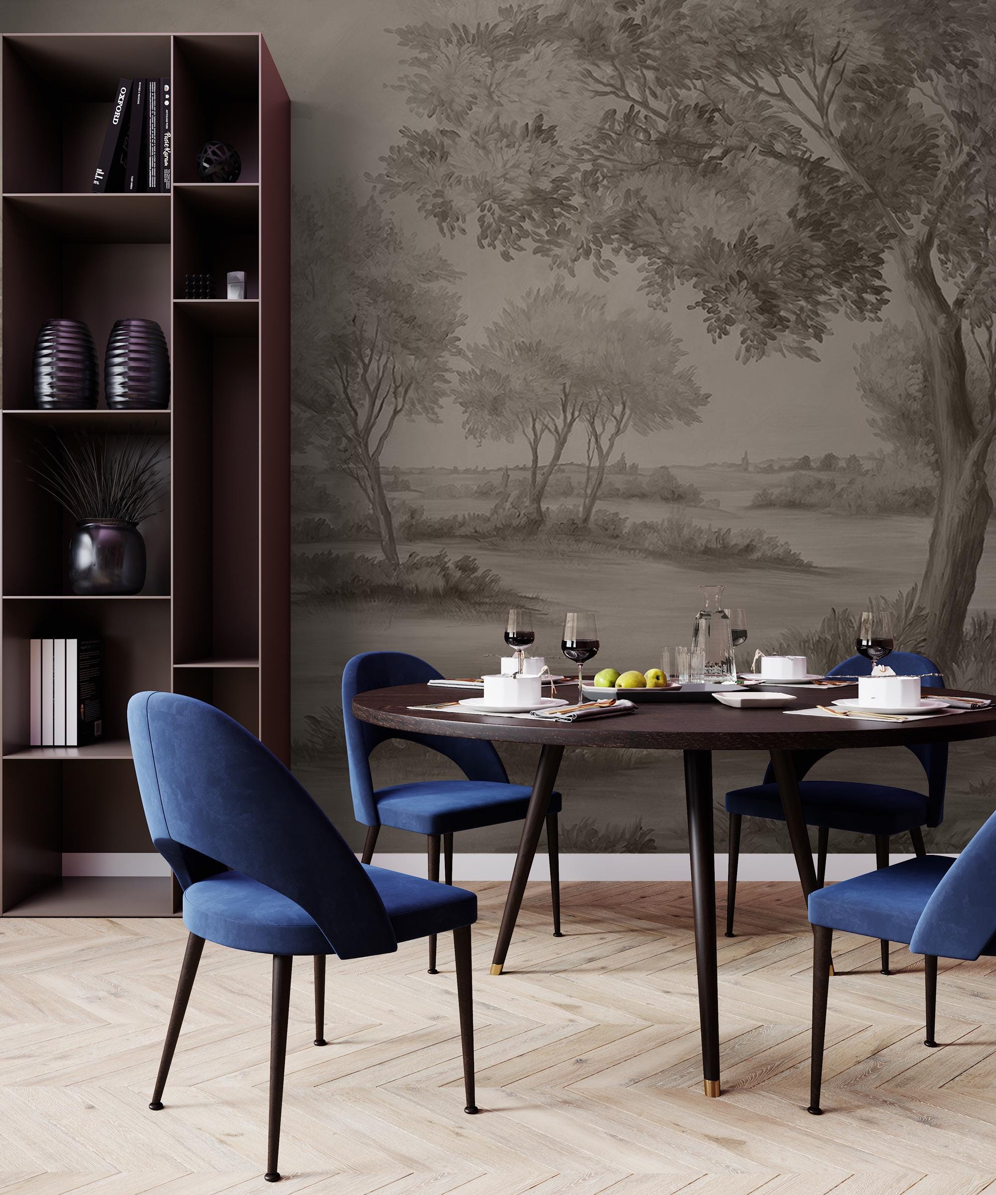Vintage Tree Landscape Wallpaper, Countryside Peel and Stick Wallpaper - View 6