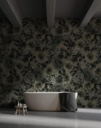 Green Botanical Wallpaper Mural: Vintage Floral Peel & Stick Wall Art - View 5