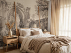 Vintage Beige Landscape Wallpaper: Moody Scenic Wall Mural, Custom Size Peel and Stick