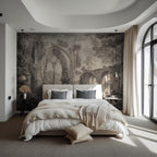 Vintage Beige Landscape Wallpaper: Moody Scenic Wall Mural, Custom Size Peel and Stick - View 3
