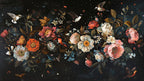 Dark Floral Peony Wallpaper Mural: Botanical Peel and Stick - View 7