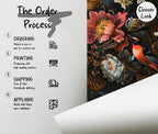 Dark Floral Peony Wallpaper Mural: Botanical Peel and Stick - View 6