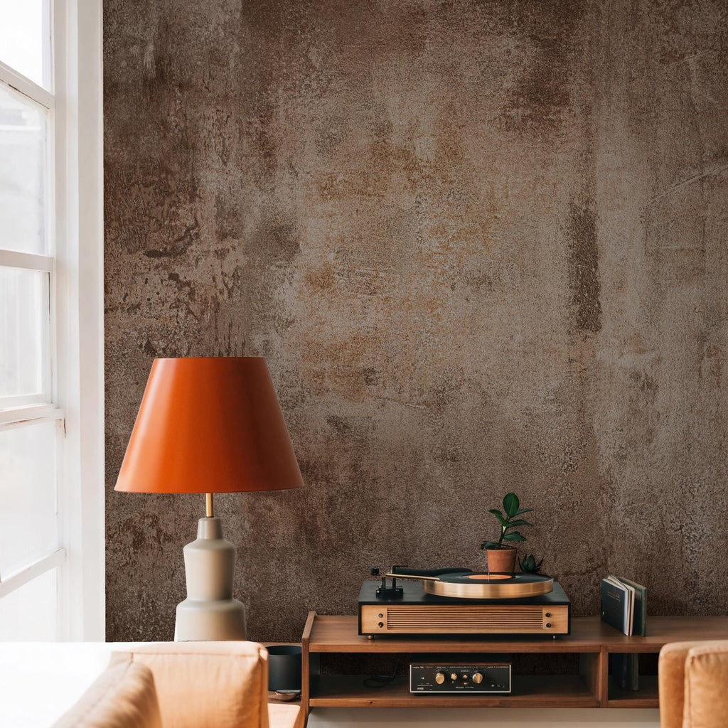 Brown Concrete Texture Wallpaper Mural: Industrial Peel & Stick