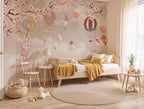 Cherry Blossom Nursery Wallpaper: Hot Air Balloon Animal Wall Mural - View 4