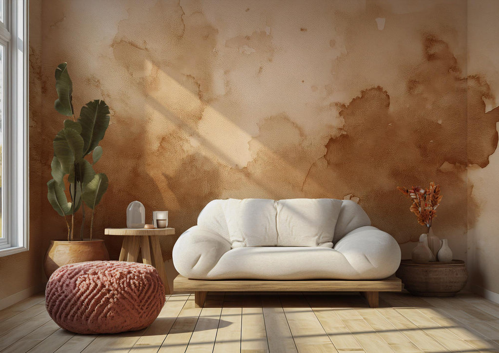 Concrete Texture Wallpaper Mural, Neutral Beige Peel and Stick Wall Art