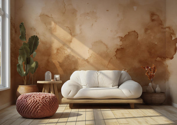Concrete Texture Wallpaper Mural, Neutral Beige Peel and Stick Wall Art