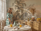 Pastoral Landscape Peel & Stick Wall Mural: Vintage Countryside Scene - View 3