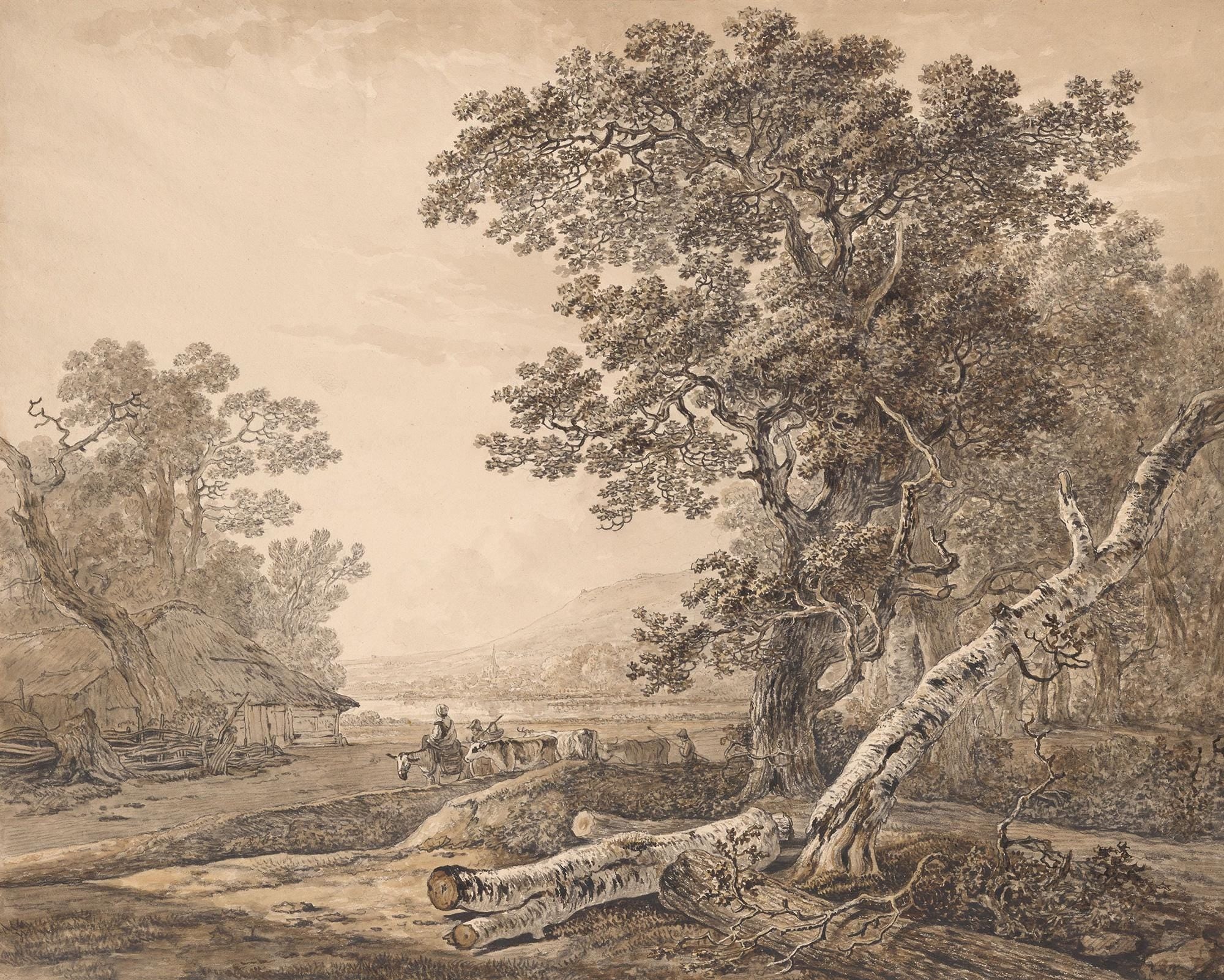 Vintage Countryside Peel and Stick Wallpaper Mural, Landscape Wall Mural - View 7