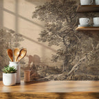 Vintage Countryside Peel and Stick Wallpaper Mural, Landscape Wall Mural - View 4