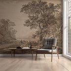 Vintage Countryside Peel and Stick Wallpaper Mural, Landscape Wall Mural - View 2
