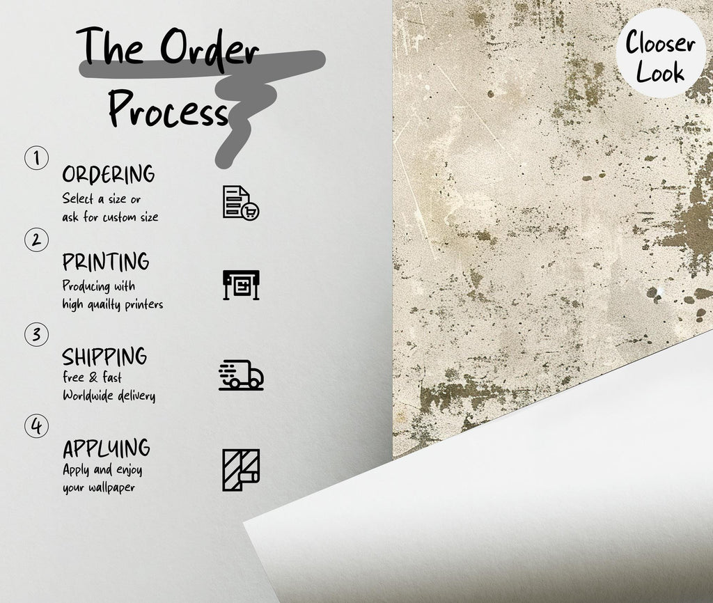 Beige Concrete Peel and Stick Wallpaper: Industrial Loft Wall Mural - View 6