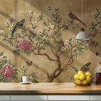 Chinoiserie Bird Blossom Wallpaper Mural