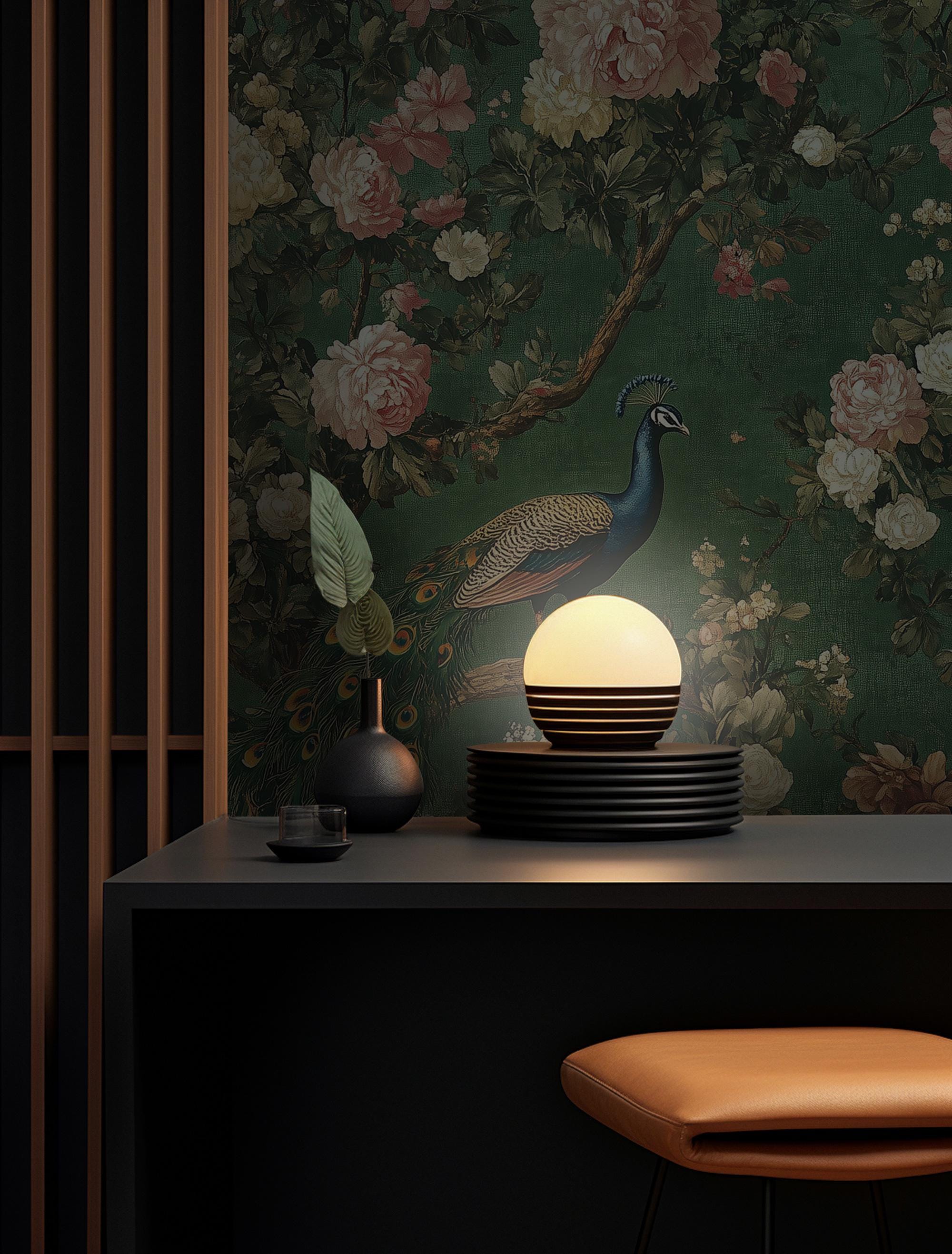 Peacock Chinoiserie Wallpaper Mural - View 5
