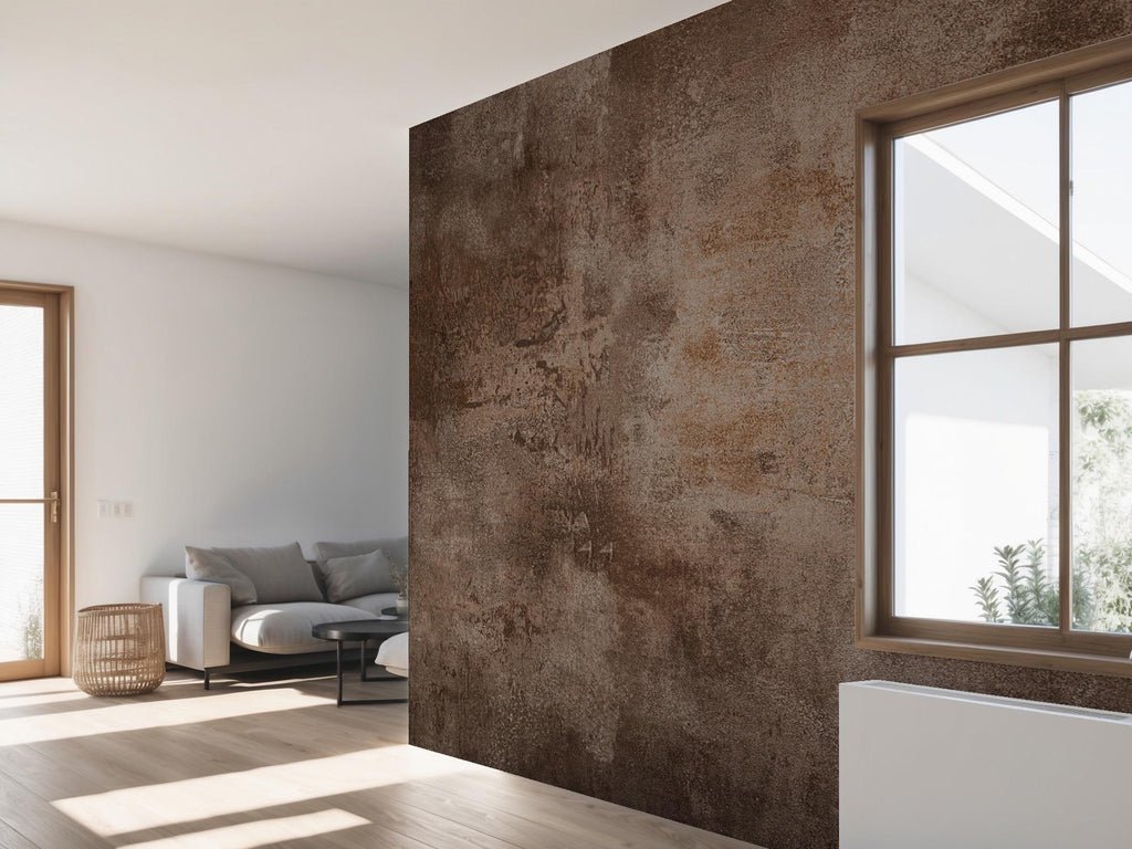 Brown Concrete Texture Wallpaper Mural: Industrial Peel & Stick - View 6