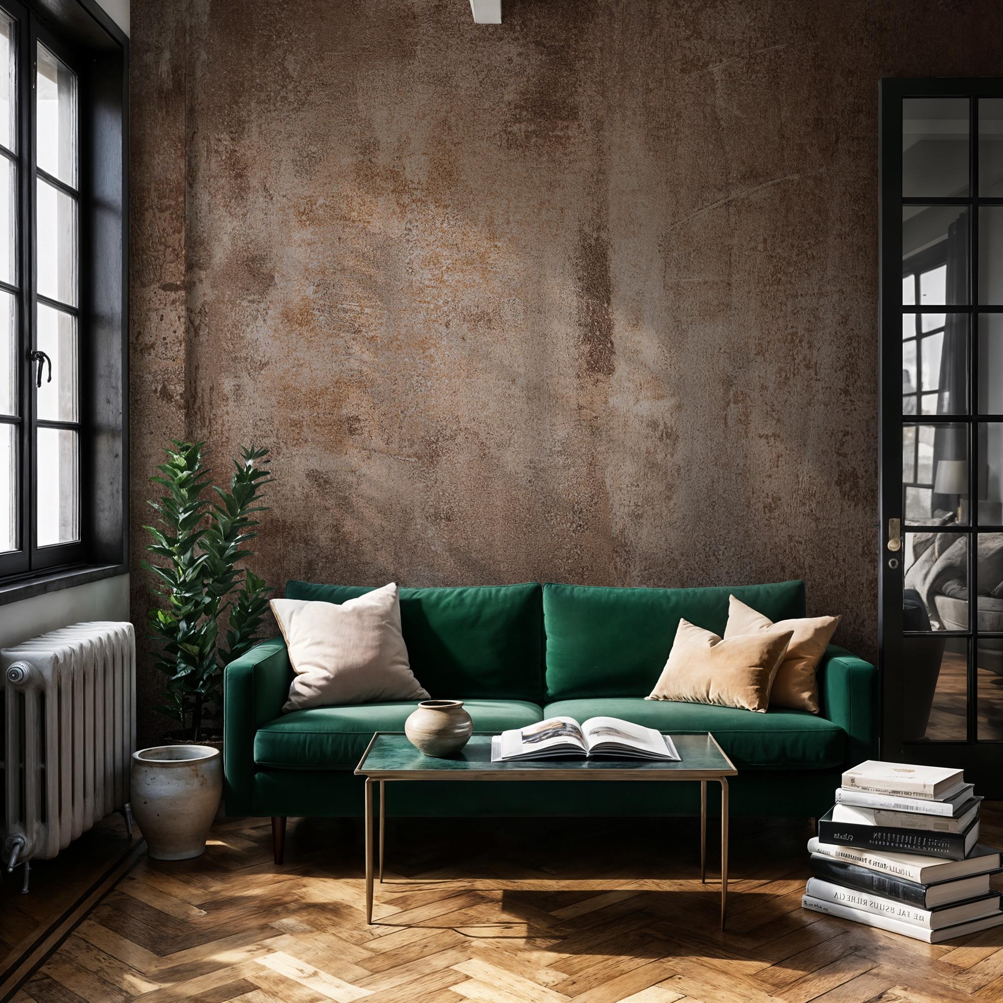 Brown Concrete Texture Wallpaper Mural: Industrial Peel & Stick - View 4