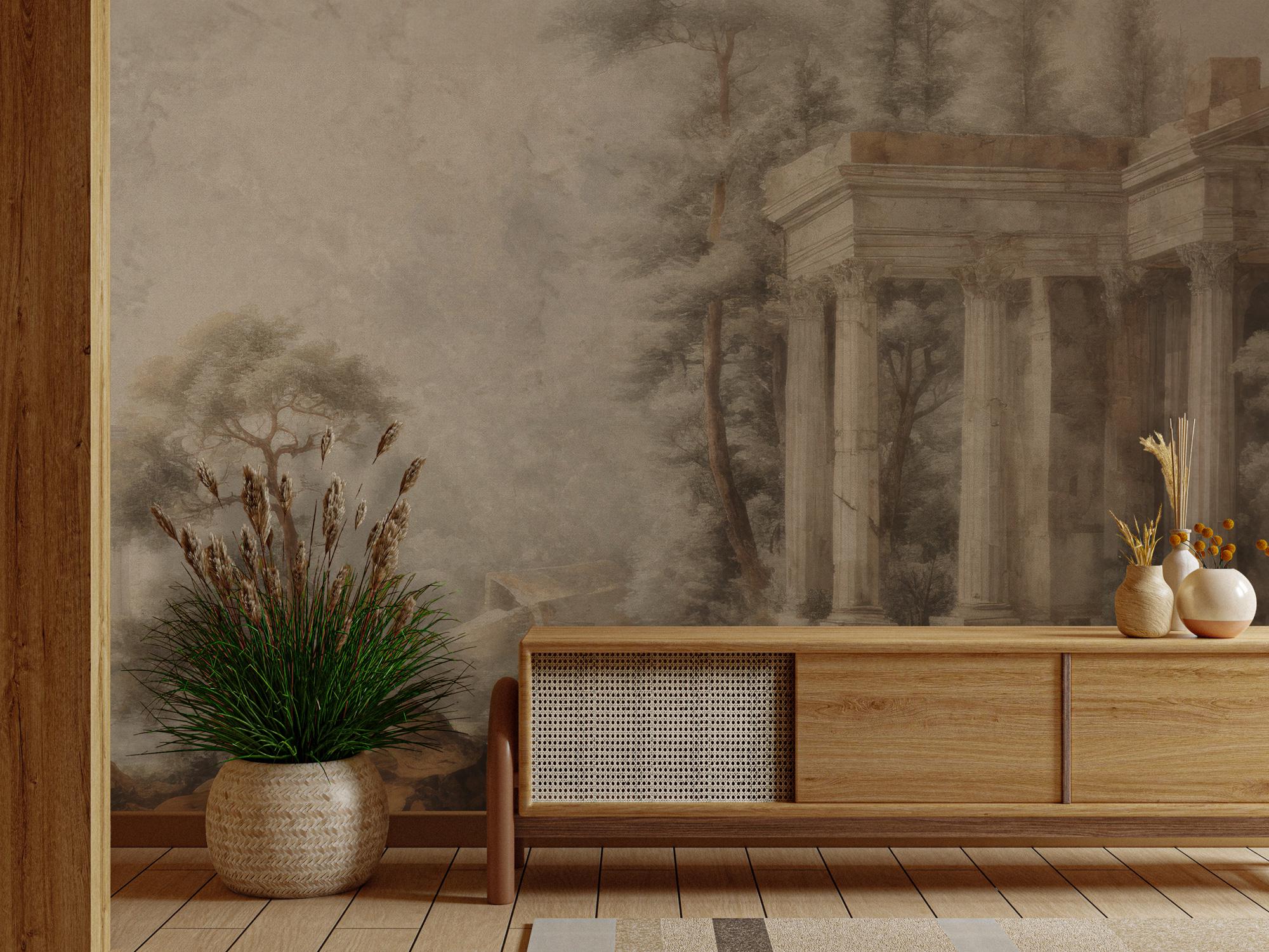 Ancient Rome Scenic Wallpaper Mural: Vintage Oil Painting Peel & Stick - View 2