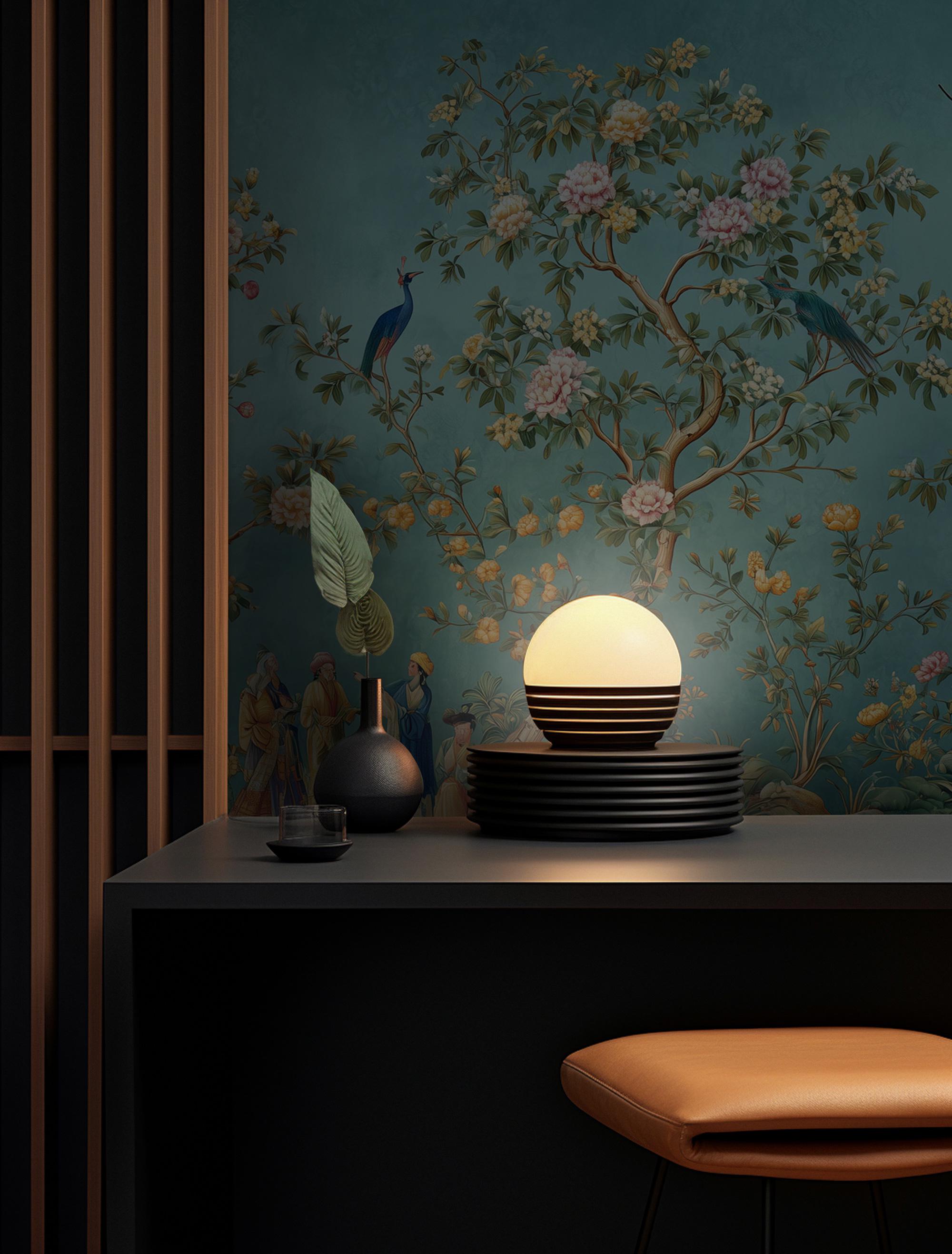 Chinoiserie Peacock Mural: Turquoise Floral Peel and Stick Wallpaper - View 4