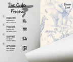 Blue Safari Toile Wallpaper: Kids Room Animal Wall Mural - View 6