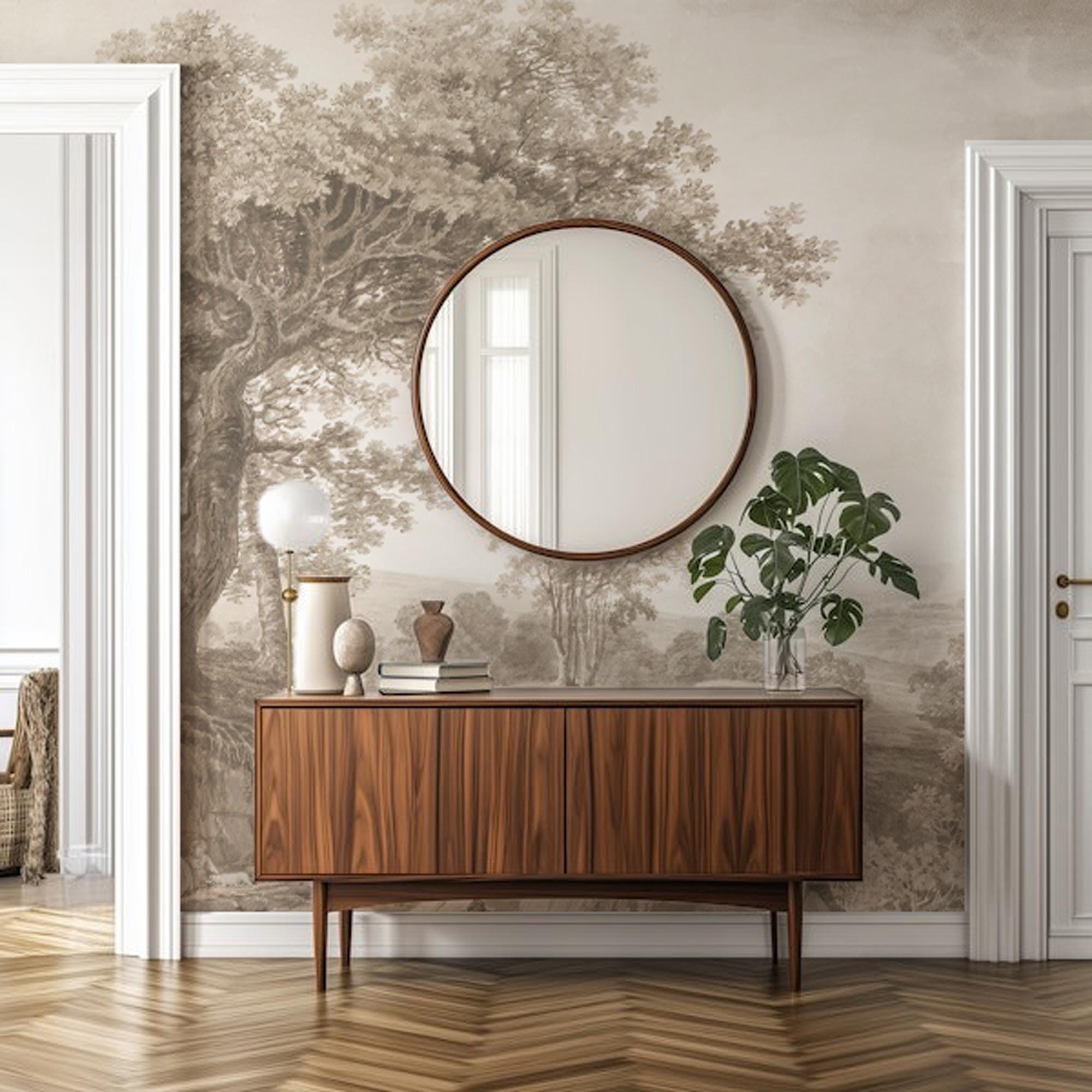 Vintage Tree Landscape Wallpaper Mural: Amazon Forest Peel and Stick - View 3