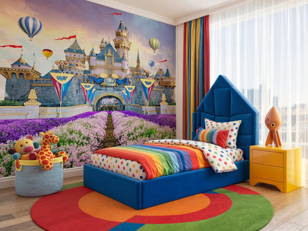 Disney Castle Wallpaper, Princess Nursery Decor, Peel and Stick - View 4