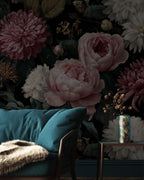 Peony Floral Wallpaper, Big Rose Wallpaper Peel and Stick Wall Mural - View 2