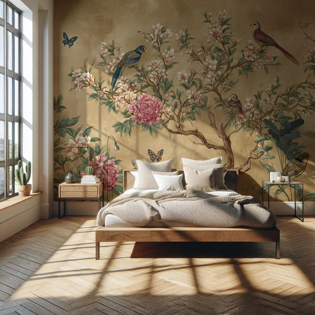 Chinoiserie Bird Blossom Wallpaper Mural - View 5
