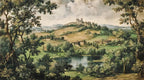 Tuscan Countryside Wallpaper Mural: Vintage European Landscape - View 7